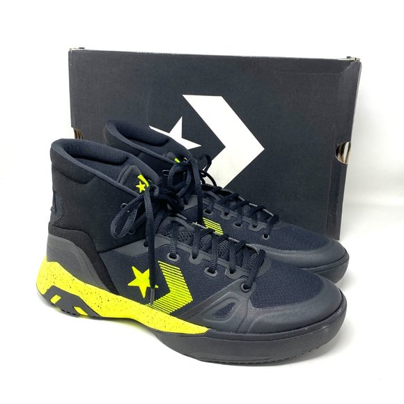 CONVERSE Men Size 165907C G4 HI Black Lemon Venom Black Knit Basketball Sneakers - Picture 4 of 8